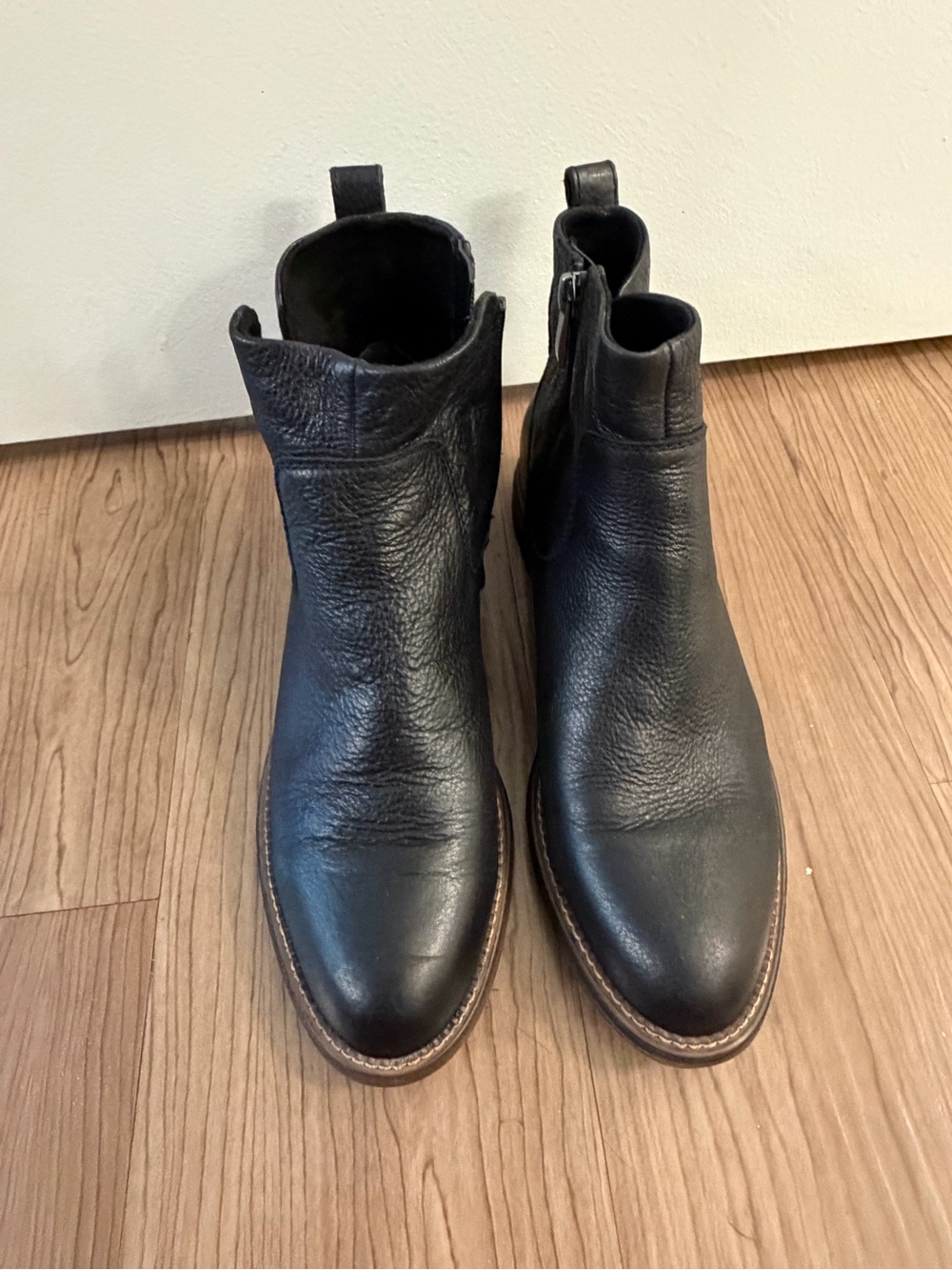 Franco Sarto Black Leather Ankle Boots Size 9
